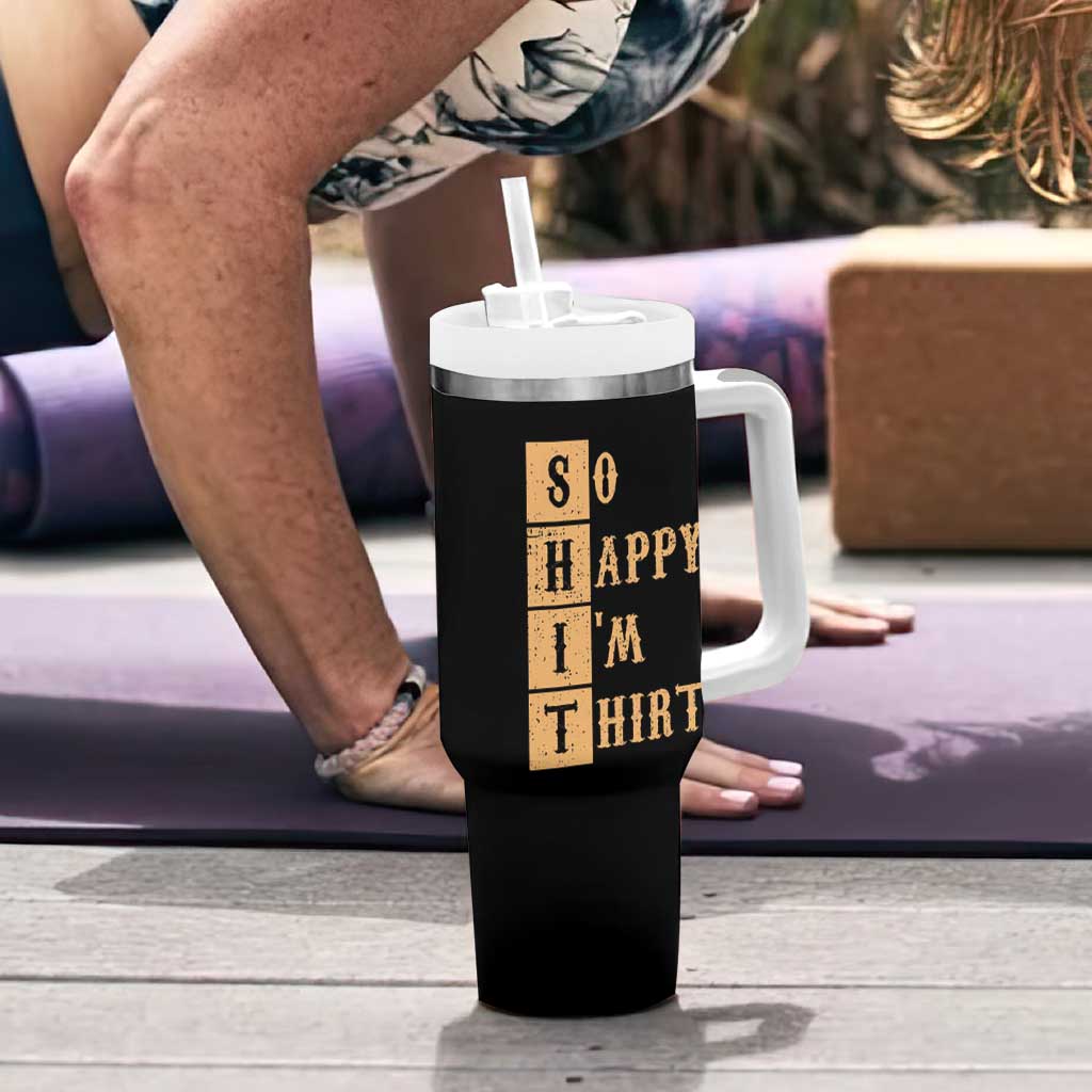 Funny 30th Birthday Gifts Tumbler With Handle So Happy Im Thirty 1996 30 Year Olds