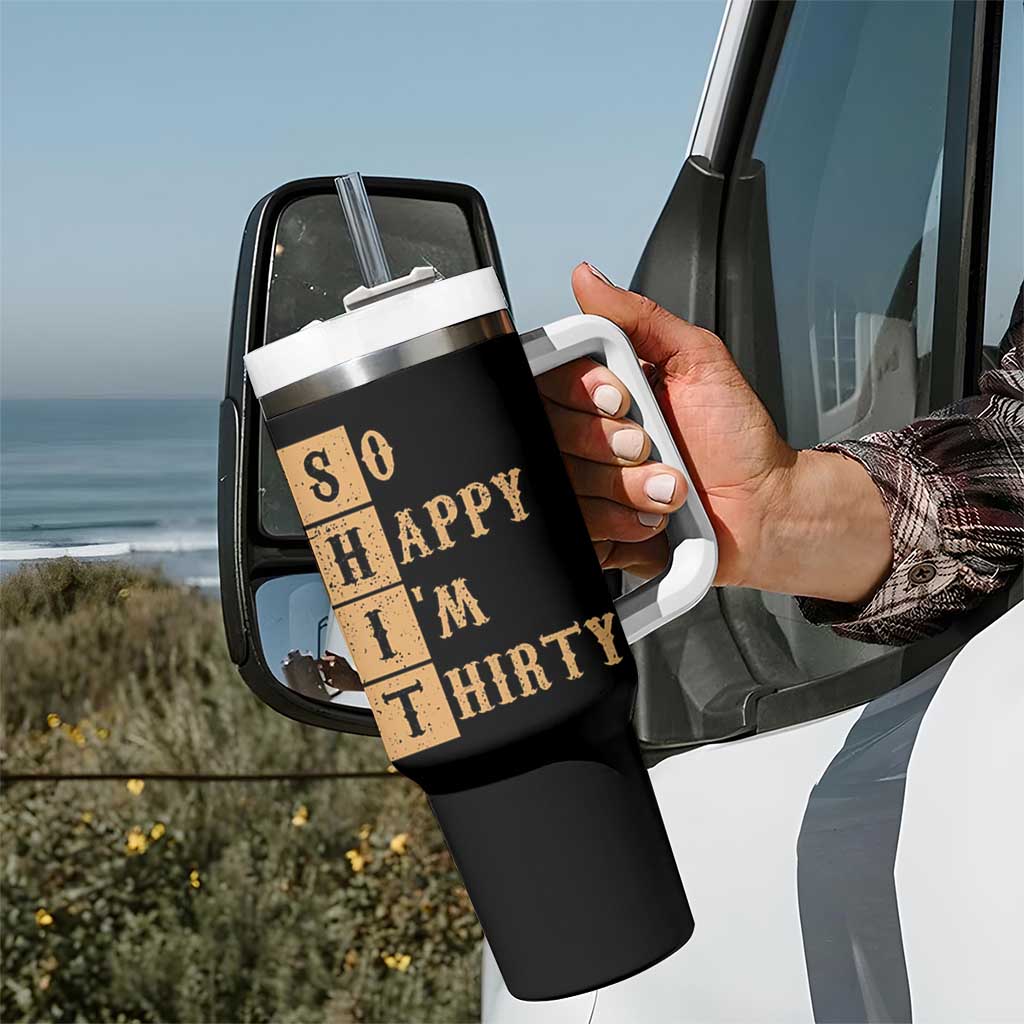 Funny 30th Birthday Gifts Tumbler With Handle So Happy Im Thirty 1996 30 Year Olds