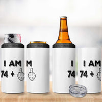 75th Birthday Gifts 4 in 1 Can Cooler Tumbler Funny I Am 74 Plus Middle Finger 1951 75 Year Old Birthday