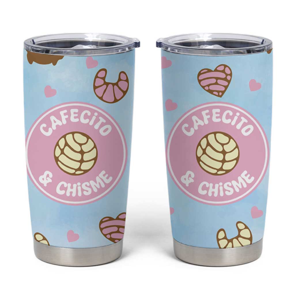 Cafecito & Chisme Tumbler Cup Concha Pun Gift Mexican Themed Gifts in Spanish - Wonder Print Shop