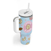 Cafecito & Chisme Tumbler With Handle Concha Pun Gift Mexican Themed Gifts in Spanish - Wonder Print Shop