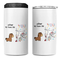 40th Birthday 4 in 1 Can Cooler Tumbler Funny Dancing Unicorn 1986 Other 40 Year Olds