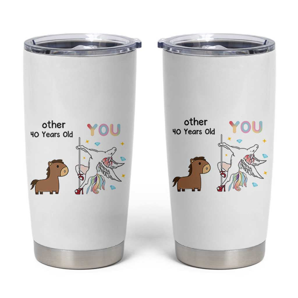 40th Birthday Tumbler Cup Funny Dancing Unicorn 1986 Other 40 Year Olds