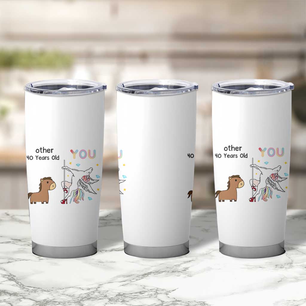 40th Birthday Tumbler Cup Funny Dancing Unicorn 1986 Other 40 Year Olds