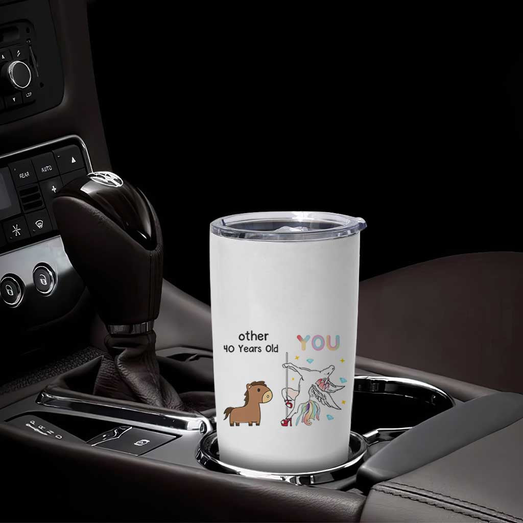 40th Birthday Tumbler Cup Funny Dancing Unicorn 1986 Other 40 Year Olds
