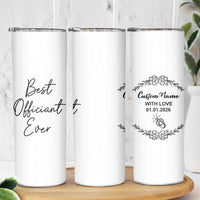 Personalized Wedding Officiant Skinny Tumbler Custom Name And Date Funny Wedding Registry Gift From Couple