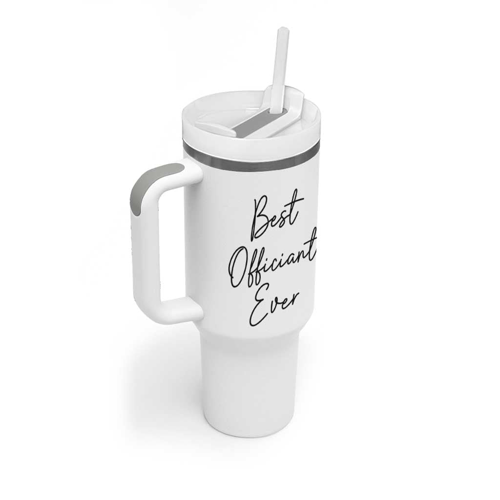 Personalized Wedding Officiant Tumbler With Handle Custom Name And Date Funny Wedding Registry Gift From Couple