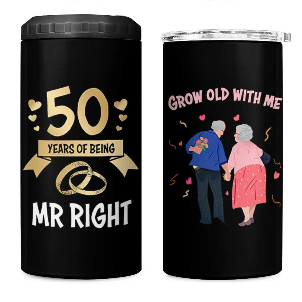 50th Wedding Anniversary For Couples 4 in 1 Can Cooler Tumbler 50 Years Of Being Mr Right Parents Golden Anniversary Gifts