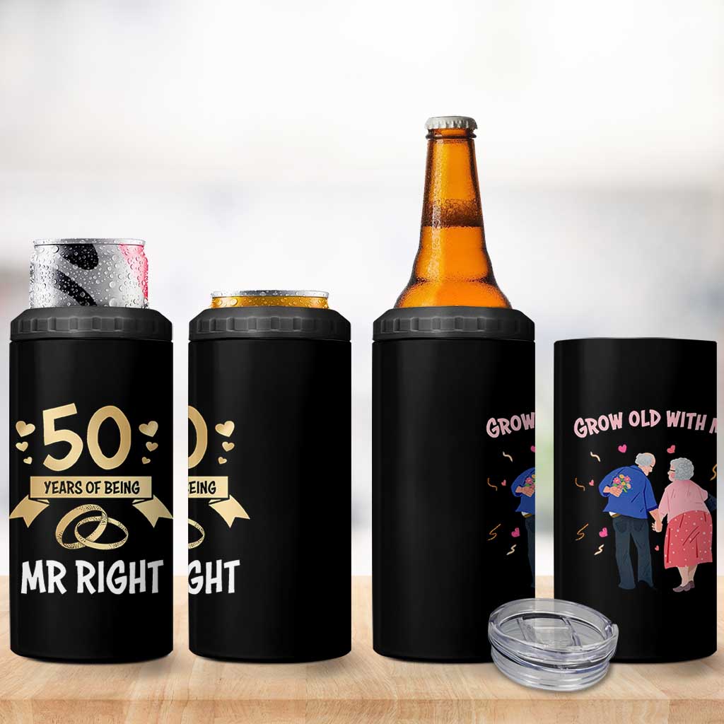 50th Wedding Anniversary For Couples 4 in 1 Can Cooler Tumbler 50 Years Of Being Mr Right Parents Golden Anniversary Gifts