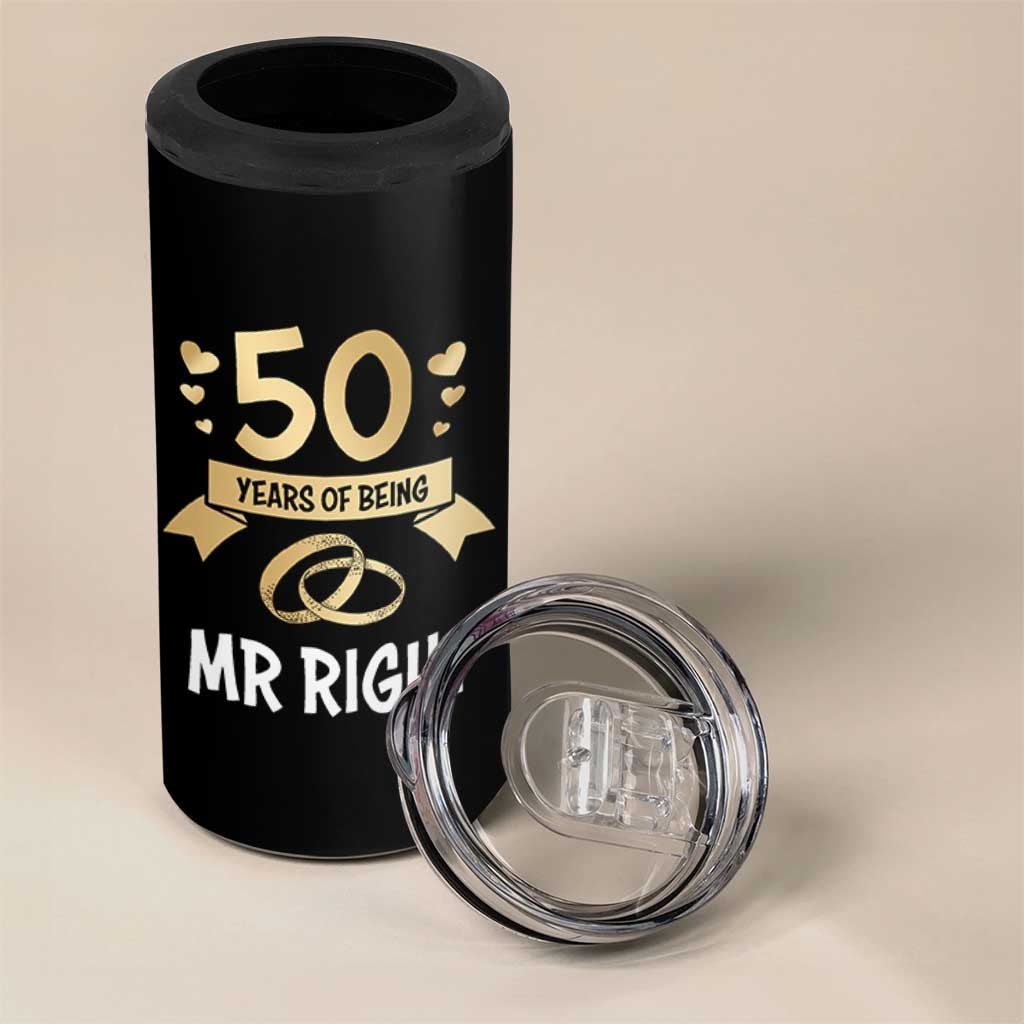 50th Wedding Anniversary For Couples 4 in 1 Can Cooler Tumbler 50 Years Of Being Mr Right Parents Golden Anniversary Gifts