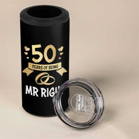 50th Wedding Anniversary For Couples 4 in 1 Can Cooler Tumbler 50 Years Of Being Mr Right Parents Golden Anniversary Gifts