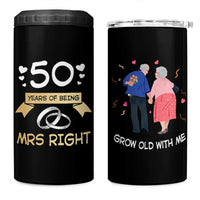 50th Wedding Anniversary For Couples 4 in 1 Can Cooler Tumbler 50 Years Of Being Mrs Always Right Parents Golden Anniversary Gifts