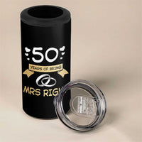 50th Wedding Anniversary For Couples 4 in 1 Can Cooler Tumbler 50 Years Of Being Mrs Always Right Parents Golden Anniversary Gifts