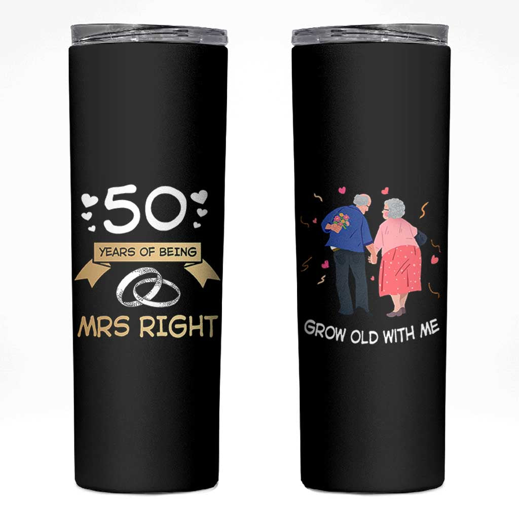 50th Wedding Anniversary For Couples Skinny Tumbler 50 Years Of Being Mrs Always Right Parents Golden Anniversary Gifts