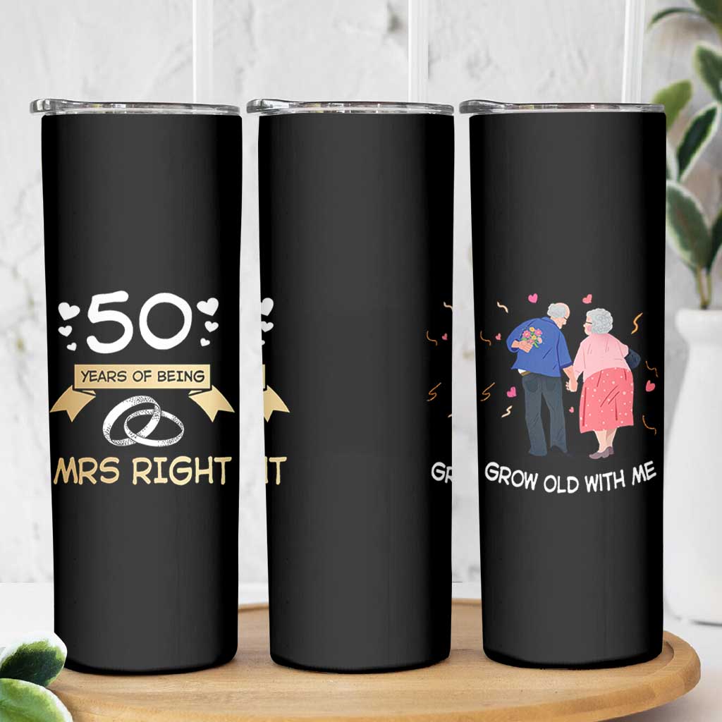 50th Wedding Anniversary For Couples Skinny Tumbler 50 Years Of Being Mrs Always Right Parents Golden Anniversary Gifts
