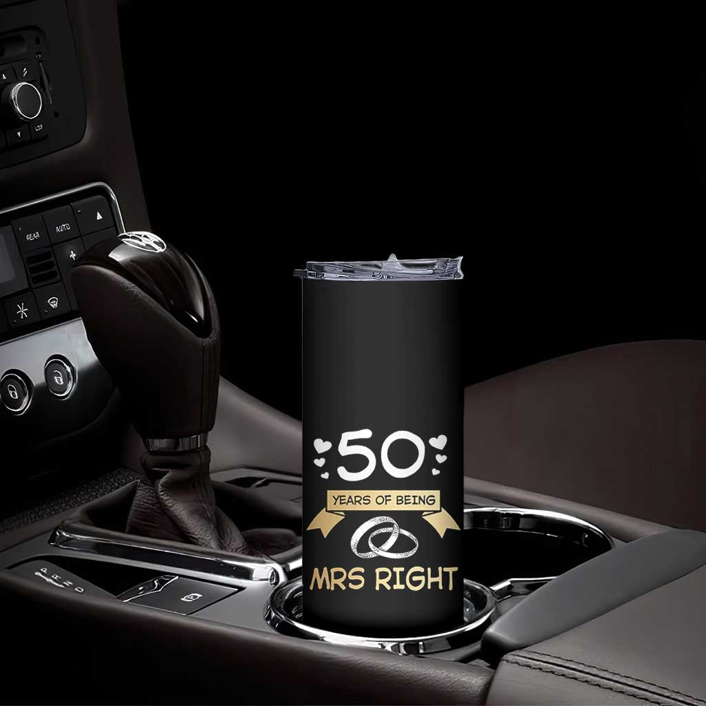 50th Wedding Anniversary For Couples Skinny Tumbler 50 Years Of Being Mrs Always Right Parents Golden Anniversary Gifts