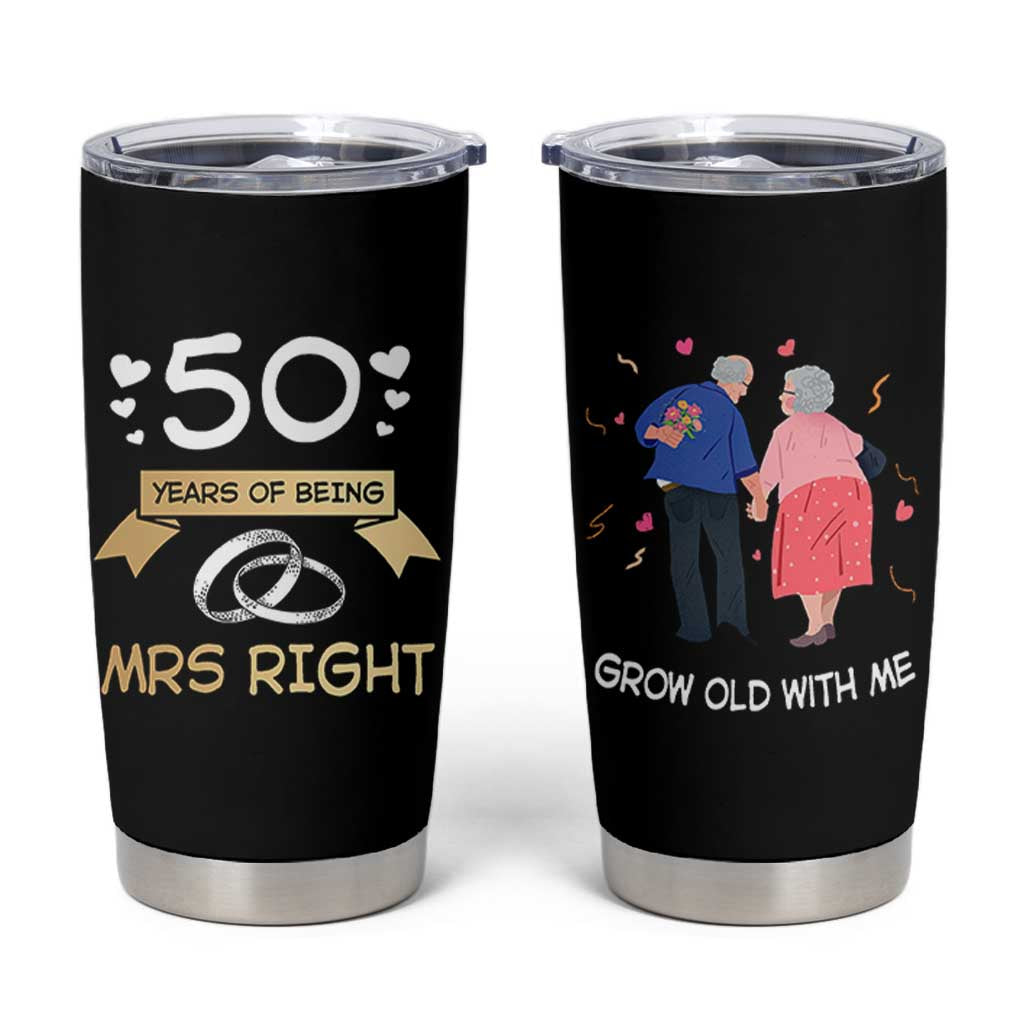 50th Wedding Anniversary For Couples Tumbler Cup 50 Years Of Being Mrs Always Right Parents Golden Anniversary Gifts