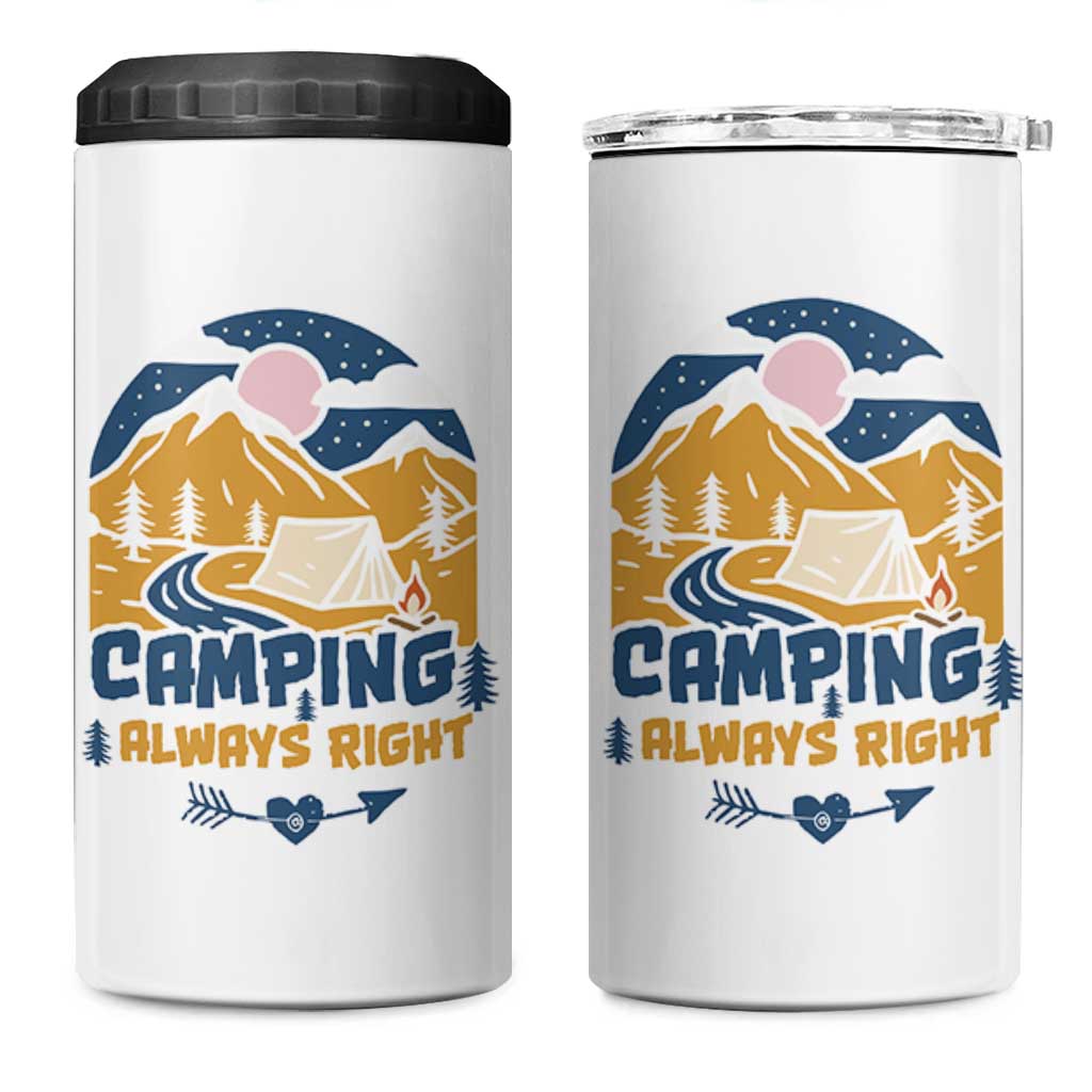 Camping Gifts 4 in 1 Can Cooler Tumbler Outdoor Camping Mountain Nature Hiking Camp Lover Gift