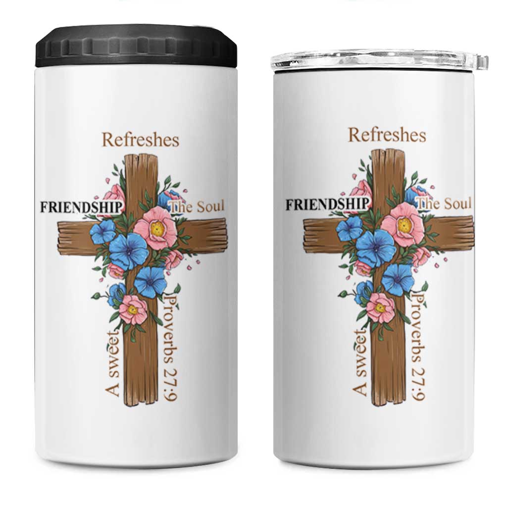 Friendship Gifts for Women 4 in 1 Can Cooler Tumbler A Sweet Friendship Refreshes The Soul Christian Gift