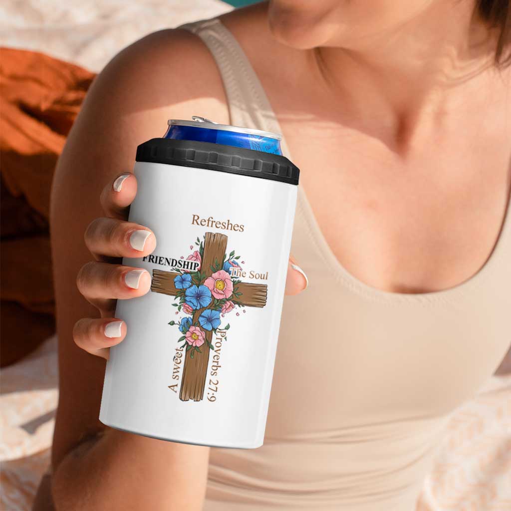 Friendship Gifts for Women 4 in 1 Can Cooler Tumbler A Sweet Friendship Refreshes The Soul Christian Gift