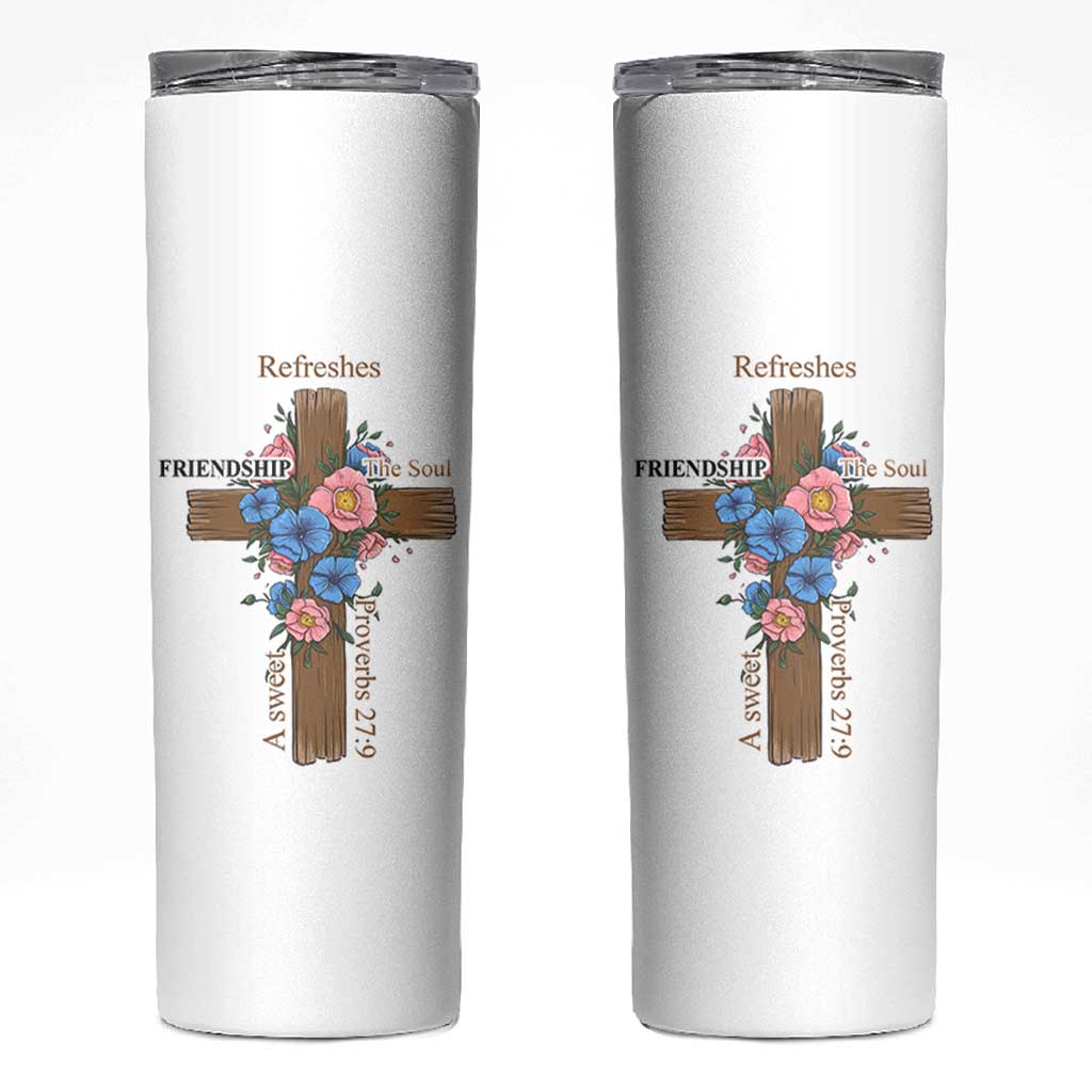 Friendship Gifts for Women Skinny Tumbler A Sweet Friendship Refreshes The Soul Christian Gift