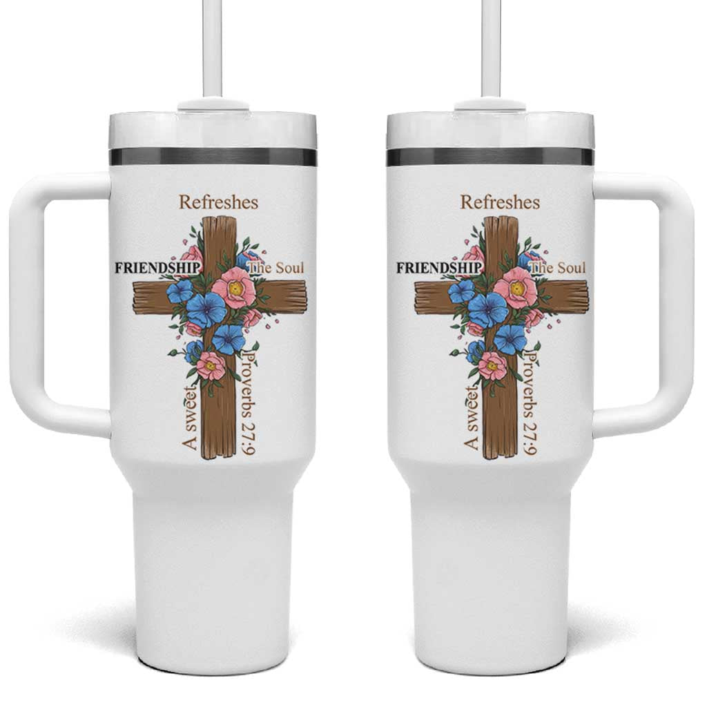 Friendship Gifts for Women Tumbler With Handle A Sweet Friendship Refreshes The Soul Christian Gift