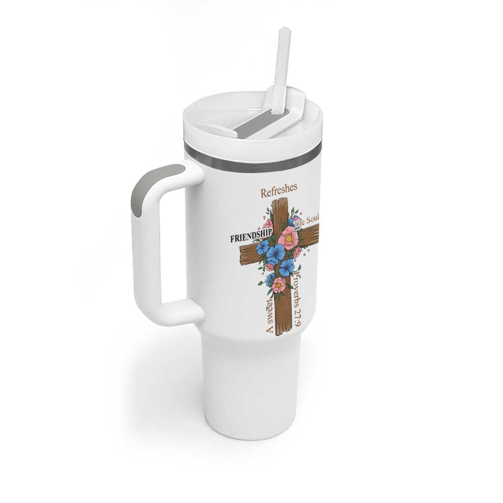 Friendship Gifts for Women Tumbler With Handle A Sweet Friendship Refreshes The Soul Christian Gift
