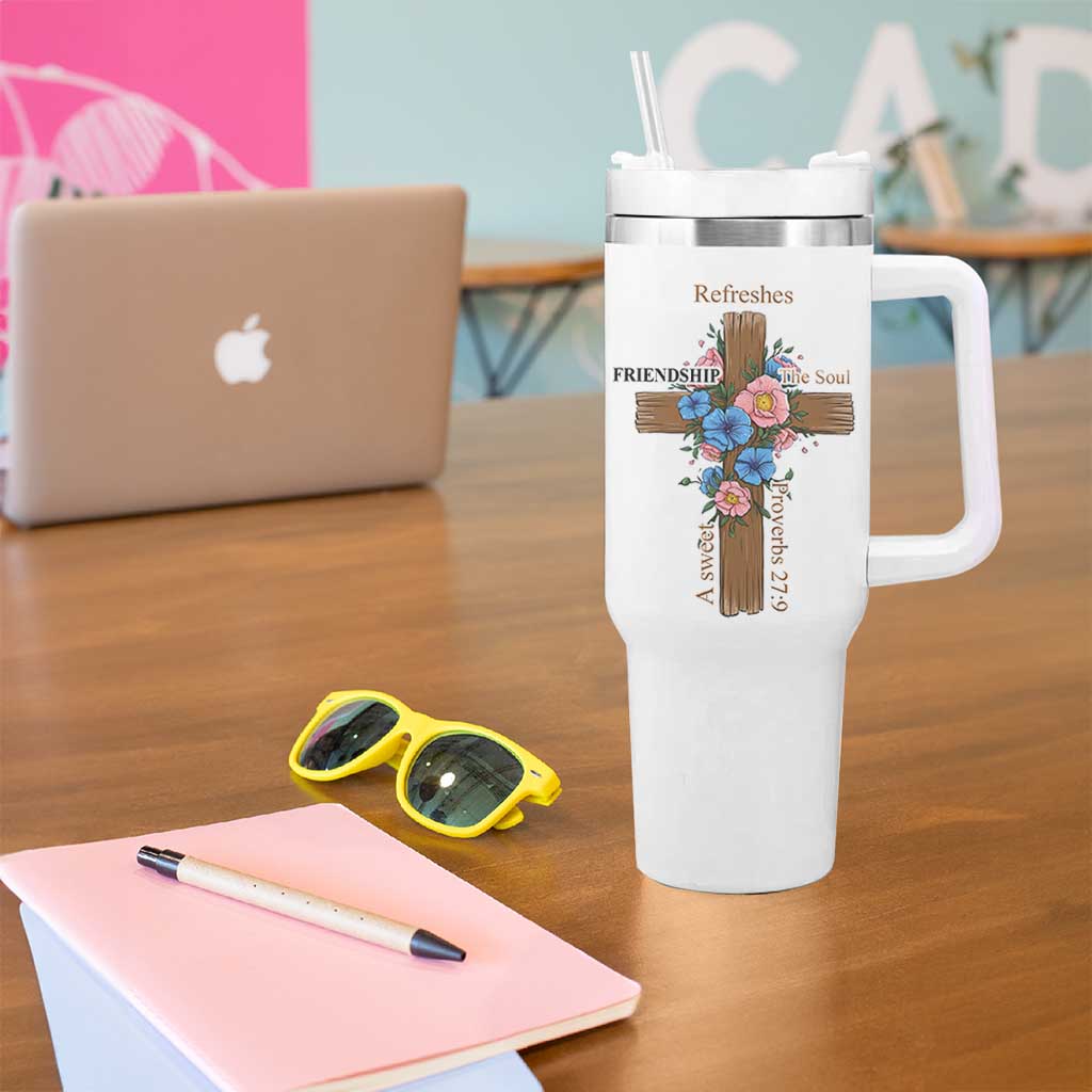 Friendship Gifts for Women Tumbler With Handle A Sweet Friendship Refreshes The Soul Christian Gift