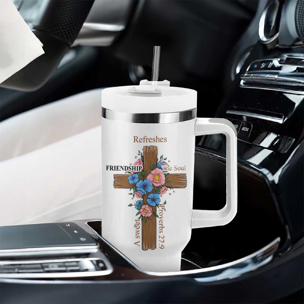 Friendship Gifts for Women Tumbler With Handle A Sweet Friendship Refreshes The Soul Christian Gift