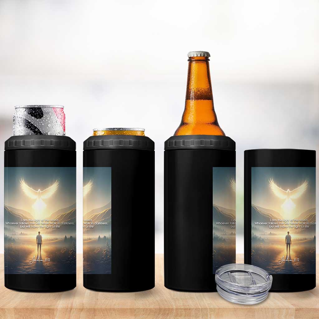 Christian Gifts 4 in 1 Can Cooler Tumbler I Am The Light of The World Bible Verse John 8:12