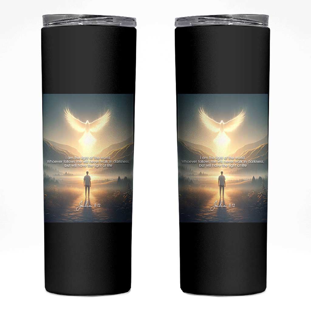 Christian Gifts Skinny Tumbler I Am The Light of The World Bible Verse John 8:12