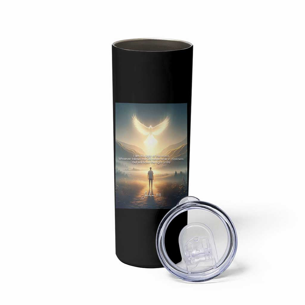 Christian Gifts Skinny Tumbler I Am The Light of The World Bible Verse John 8:12