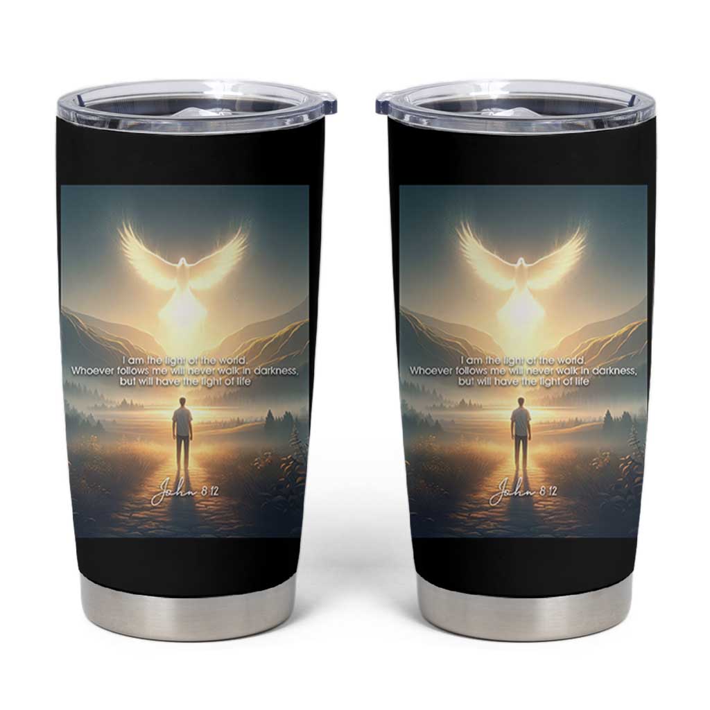 Christian Gifts Tumbler Cup I Am The Light of The World Bible Verse John 8:12
