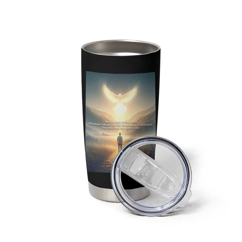 Christian Gifts Tumbler Cup I Am The Light of The World Bible Verse John 8:12