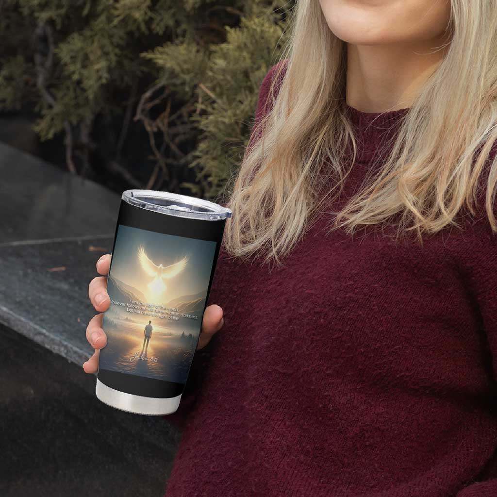 Christian Gifts Tumbler Cup I Am The Light of The World Bible Verse John 8:12