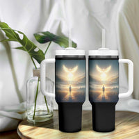 Christian Gifts Tumbler With Handle I Am The Light of The World Bible Verse John 8:12
