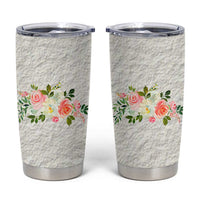 Abundant Blooms Tumbler Cup Soft Pink Rose Bouquet Garden Aesthetic Elegant Floral
