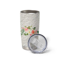 Abundant Blooms Tumbler Cup Soft Pink Rose Bouquet Garden Aesthetic Elegant Floral