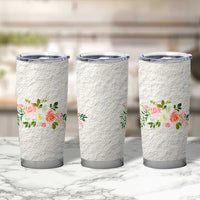 Abundant Blooms Tumbler Cup Soft Pink Rose Bouquet Garden Aesthetic Elegant Floral