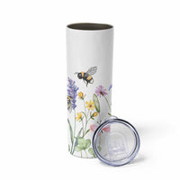 Vintage Spring Wildflower Skinny Tumbler Bees Butterflies Floral Meadow