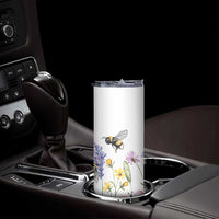 Vintage Spring Wildflower Skinny Tumbler Bees Butterflies Floral Meadow