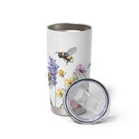 Vintage Spring Wildflower Tumbler Cup Bees Butterflies Floral Meadow