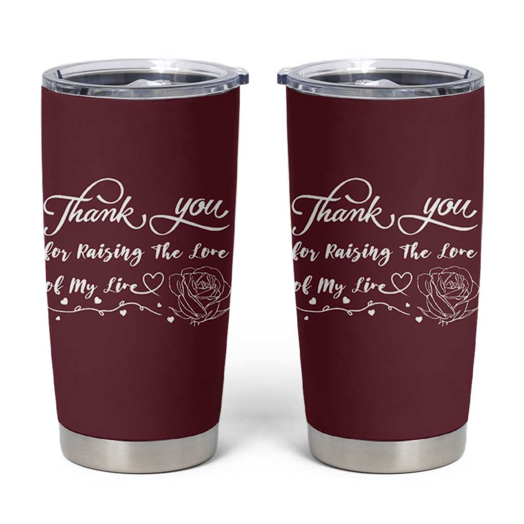 Mother-In-Law Gifts Tumbler Cup Thank You For Rasing The Man Of My Life