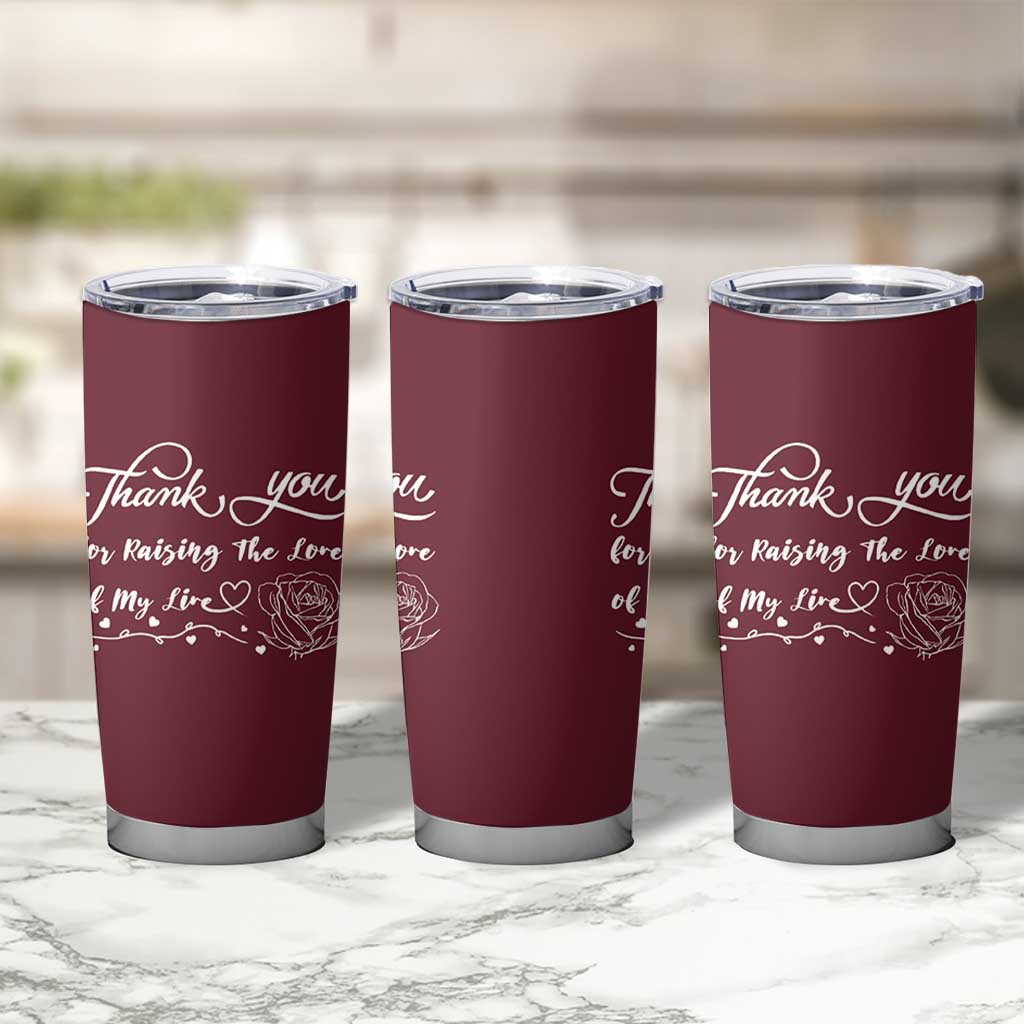 Mother-In-Law Gifts Tumbler Cup Thank You For Rasing The Man Of My Life