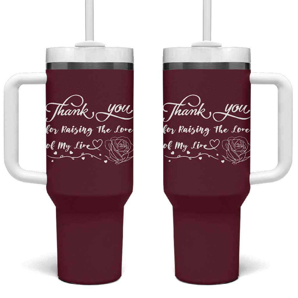 Mother-In-Law Gifts Tumbler With Handle Thank You For Rasing The Man Of My Life