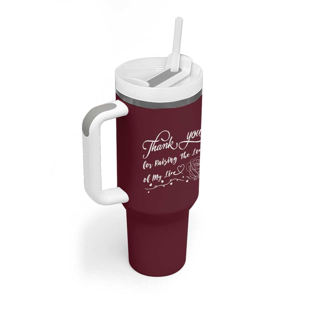 Mother-In-Law Gifts Tumbler With Handle Thank You For Rasing The Man Of My Life