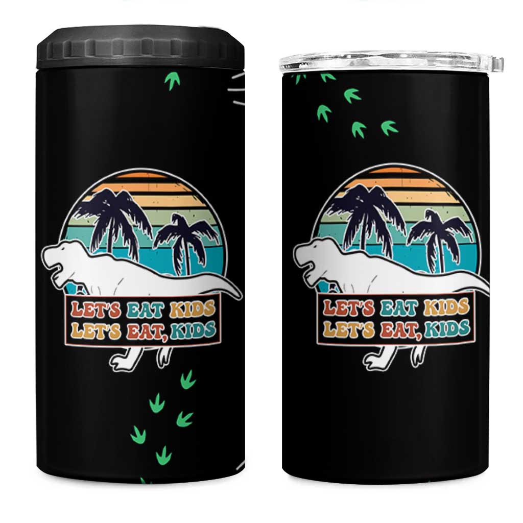 Grammar English Teacher 4 in 1 Can Cooler Tumbler Funny Dinosaurs Punctuation Saves Lives Lets Eat Kids