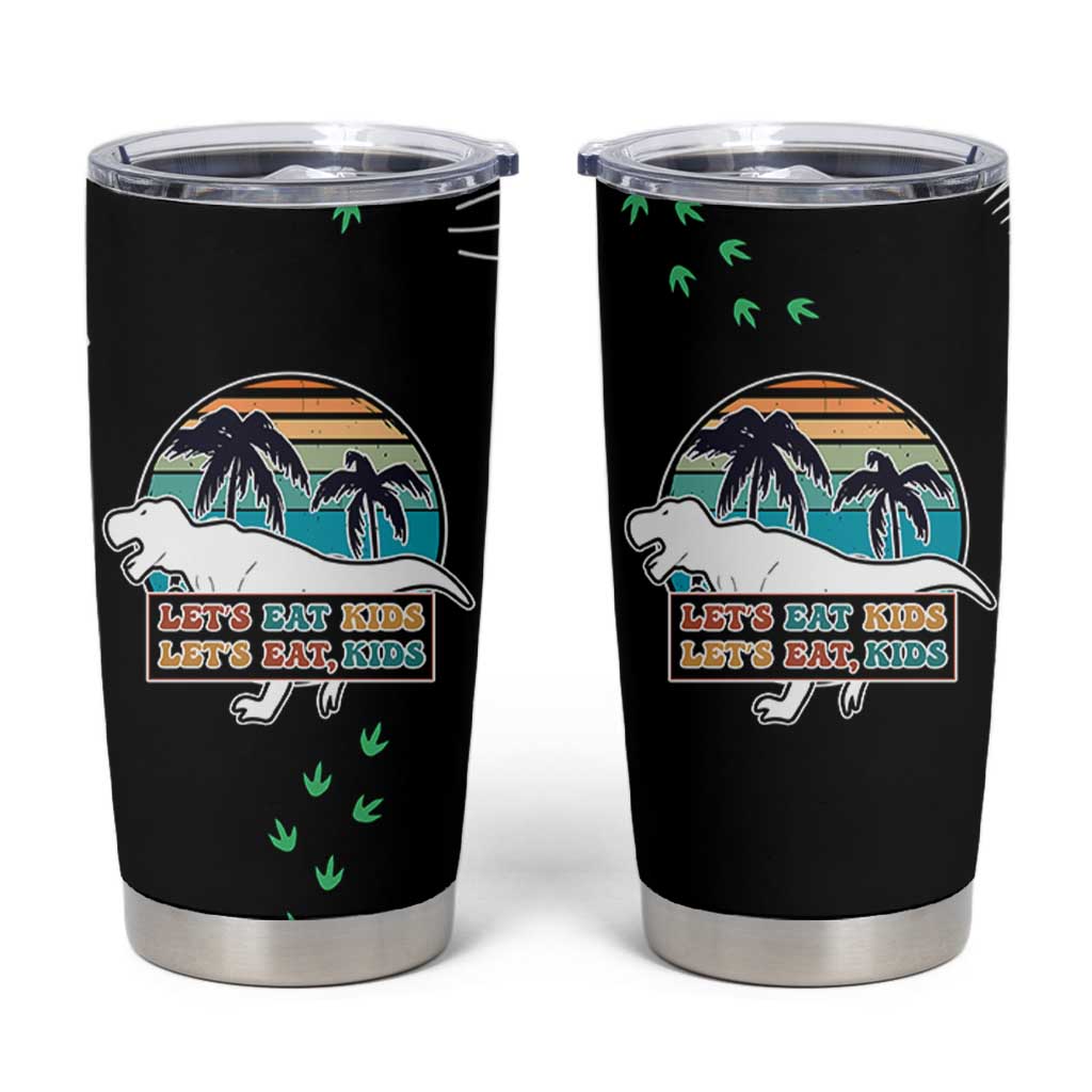 Grammar English Teacher Tumbler Cup Funny Dinosaurs Punctuation Saves Lives Lets Eat Kids