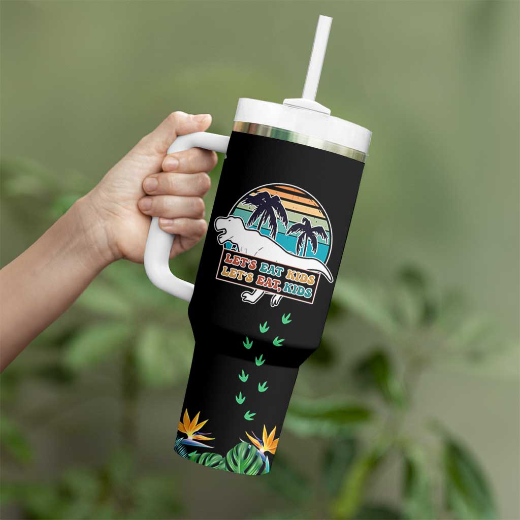 Grammar English Teacher Tumbler With Handle Funny Dinosaurs Punctuation Saves Lives Lets Eat Kids