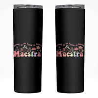 Maestra Skinny Tumbler Vintage Floral Spanish Teacher Appreciation Gift Back To School - Wonder Print Shop